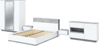 Комплект мебели для спальни Интерлиния Quartz-14 (белый платинум/бетон) - 