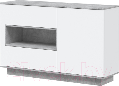 Комплект мебели для спальни Интерлиния Quartz-14 (белый платинум/бетон)