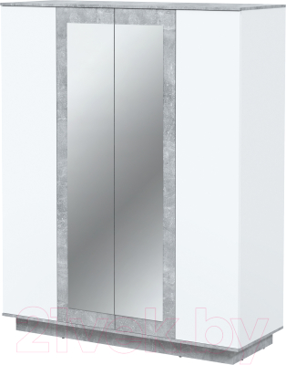 Комплект мебели для спальни Интерлиния Quartz-14 (белый платинум/бетон)
