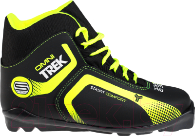 Ботинки для беговых лыж TREK Omni SNS (черный/салатовый, р-р 40)
