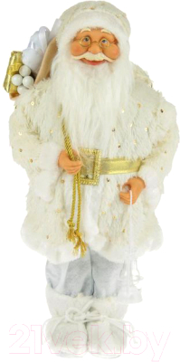 Фигура под елку Зимнее волшебство Дед Мороз в белой шубе с подарками / 2357066