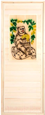 Деревянная дверь для бани Добропаровъ Резная вставка 2D / 1843186