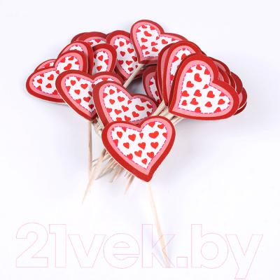 Изображение товара Набор топперов для украшения Darvish Сердечки / DV-H-1385 (24шт)