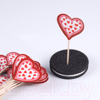 Изображение товара Набор топперов для украшения Darvish Сердечки / DV-H-1385 (24шт)