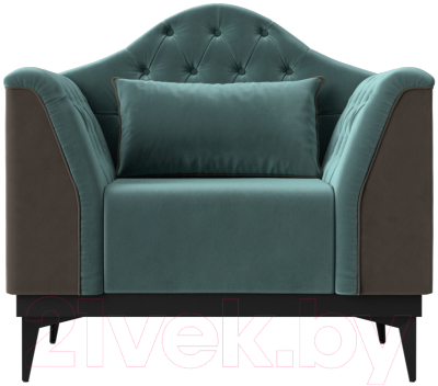 Кресло мягкое Mebelico Флорида (велюр бирюзовый/коричневый)