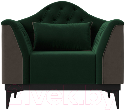 Кресло мягкое Mebelico Флорида (велюр зеленый/коричневый)