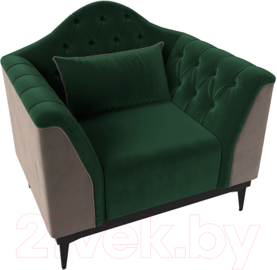 Кресло мягкое Mebelico Флорида (велюр зеленый/коричневый)