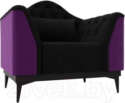 Кресло мягкое Mebelico Флорида (микровельвет черный/фиолетовый)