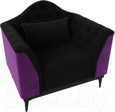 Кресло мягкое Mebelico Флорида (микровельвет черный/фиолетовый)