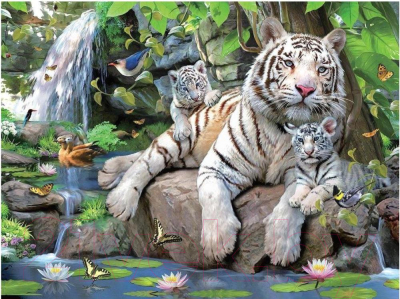 Пазл Prime 3D Super 3D Белые тигры Бенгалии / 13850 (100эл)