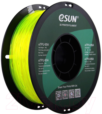 Пластик для 3D-печати eSUN eTPU-95A / т0030661 (1.75мм, 1кг, желтый прозрачный)