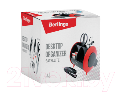 Органайзер настольный Berlingo Satellite / MOn_09131 (9 предметов, черный/красный)