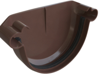 Заглушка желоба Альта-профиль ПВХ Для водосточных систем (коричневый) - 