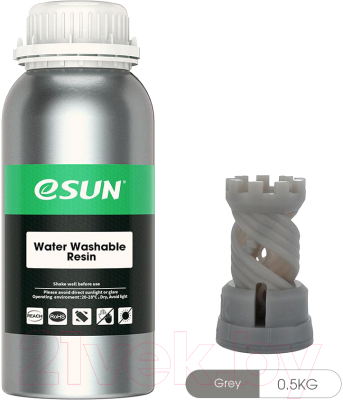 Фотополимерная смола для 3D-принтера eSUN Water Washable Resin For LCD / т0031789 (500г, серый)