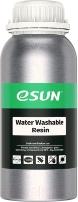 Фотополимерная смола для 3D-принтера eSUN Water Washable Resin For LCD / т0032589 (500г, белый)