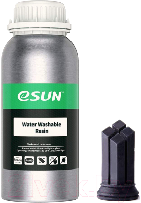 Фотополимерная смола для 3D-принтера eSUN Water Washable Resin For LCD / т0032592 (500г, черный)