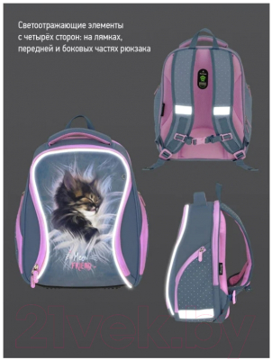 Школьный рюкзак Berlingo Nova Meow Friend / RU07213