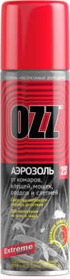 Аэрозоль от насекомых OZZ Extreme от комаров, клещей, мошек, оводов и слепней (150мл)