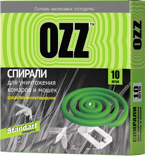 Набор спиралей от насекомых OZZ Standart от комаров и мошек (10шт)