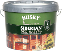 Лазурь для древесины Husky Siberian Эко-Лазурь Полуматовая (9л, бесцветный) - 