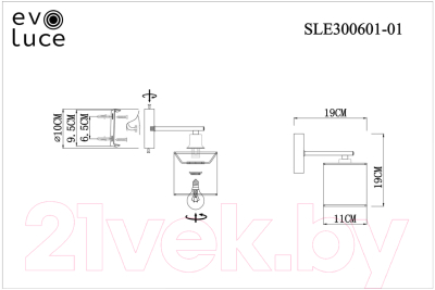 Бра Evoluce SLE300621-01 (хром/зеленый)