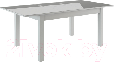 Обеденный стол Васанти Плюс 120/160x80М (белый матовый/белый)