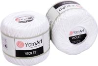Пряжа для вязания Yarnart Violet 100% хлопок / 1000 (282м, белый) - 