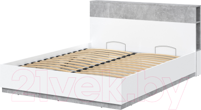 Комплект мебели для спальни Интерлиния Quartz-16 с ПМ (белый платинум/бетон)