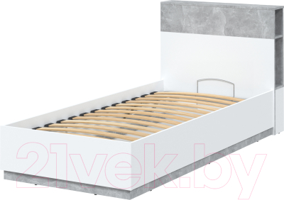 Комплект мебели для спальни Интерлиния Quartz-17 с ПМ (белый платинум/бетон)