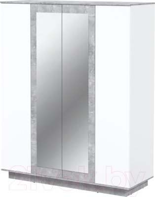 Шкаф Интерлиния Quartz QZ-ШК3 (белый платинум/бетон)