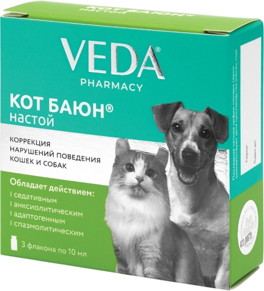 Настой успокаивающий для животных Veda Кот Баюн / 3005398 (3 флакона)