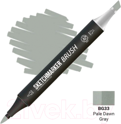 Маркер перманентный Sketchmarker Brush Двусторонний BG33 / SMB-BG33 (бледно-серый рассвет)