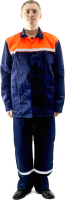 Комплект рабочей одежды Перспектива Стандарт-2 (р-р 44-46 / 170-176, темно-синий/оранжевый) - 