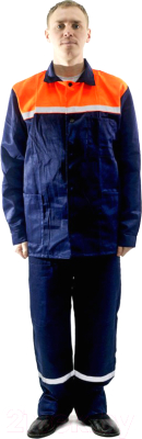 Комплект рабочей одежды Перспектива Стандарт-2 (р-р 52-54 / 182-188, темно-синий/оранжевый)