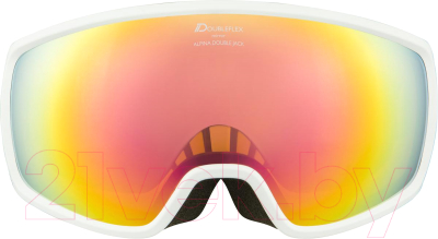 Маска горнолыжная Alpina Sports 2021-22 Double Jack Q-Lite / A7284811 (белый/ розовый)