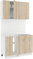 Кухонный гарнитур Кортекс-мебель Корнелия Лира-лайт 1.2м без столешницы (дуб сонома) - 