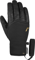 Перчатки лыжные Reusch Lleon R-Tex XT / 6102219-7707 (р-р 8, Black/Gold Inch) - 