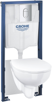 

Унитаз подвесной с инсталляцией GROHE, QuickFix Solido 39902000