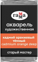 Акварельная краска ГАММА Старый Мастер 162 / 200521162 (кадмий оранжевый темный, кювета) - 