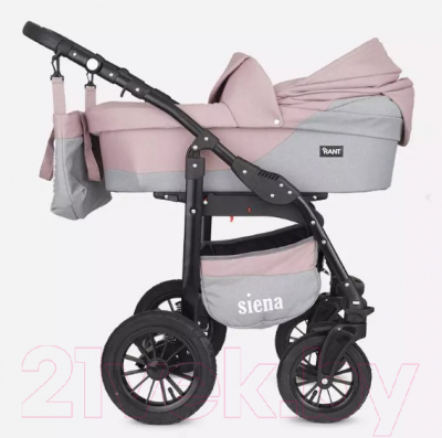 Детская универсальная коляска Rant Siena 3 в 1 (07, серый/розовый)