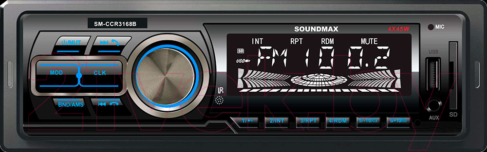Бездисковая автомагнитола SoundMax SM-CCR3168B