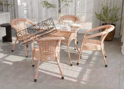 Комплект садовой мебели AIKO Deco 5045П квадратный - Фото другой расцветки в интерьере 