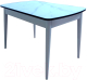 Обеденный стол Васанти Плюс БРФ 100/132x60/1Р/ОБ (белый мрамор мателак/пвх черный/опоры белые) - 