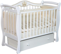 Детская кроватка Ray Elizabeth 1 автостенка, универсальный маятник (белый) - 