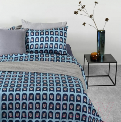 Комплект постельного белья Tkano Cuts&Pieces TK19-DC0003 (голубой/Blossom Time)