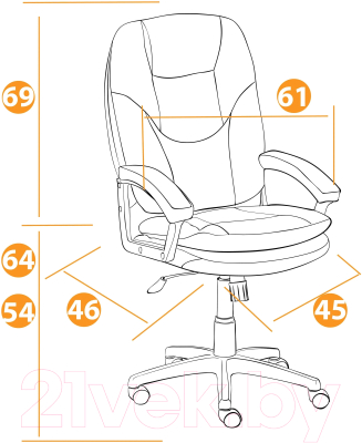 Кресло офисное Tetchair Comfort LT флок (черный)