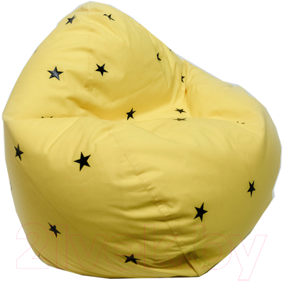 Бескаркасное кресло Devi Bag Груша XL П-10 (желтый/звезды)