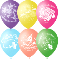 Набор воздушных шаров ПатиБум Праздничная тематика М12/30см / 4690296041373 (50шт) - 