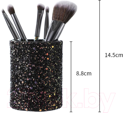 Набор кистей для макияжа Miniso Sparkling Stars / 9050 (6шт, черный)
