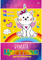 

Набор цветной бумаги Проф-Пресс, Странный котик-3 / 16-4443